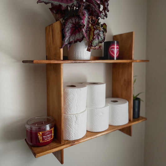 Two Tier Square Shelf | Farmhouse Shelf | Rustic Shelf