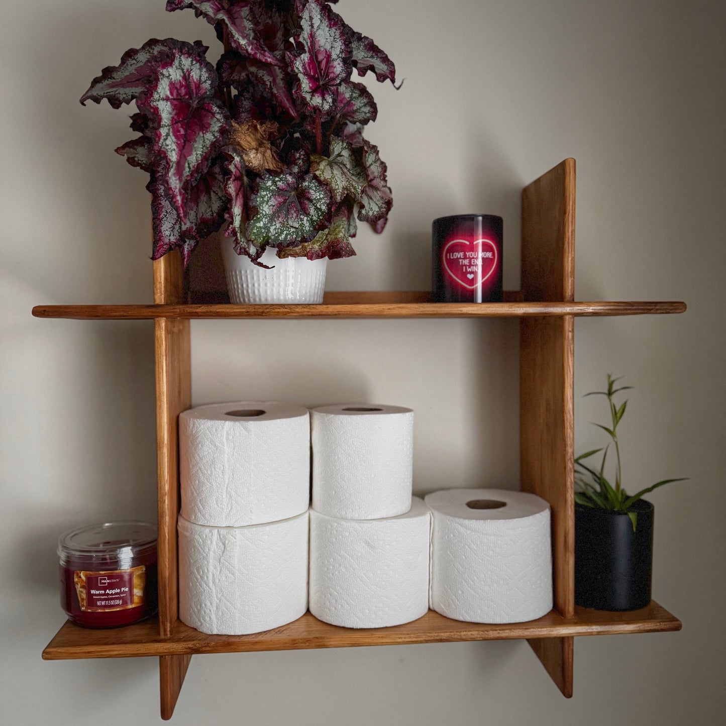 Two Tier Square Shelf | Farmhouse Shelf | Rustic Shelf