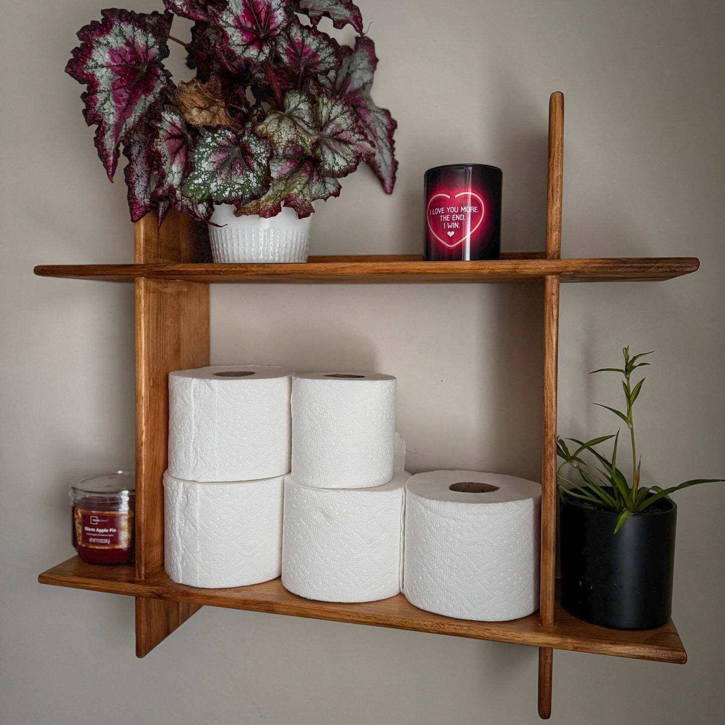 Two Tier Square Shelf | Farmhouse Shelf | Rustic Shelf