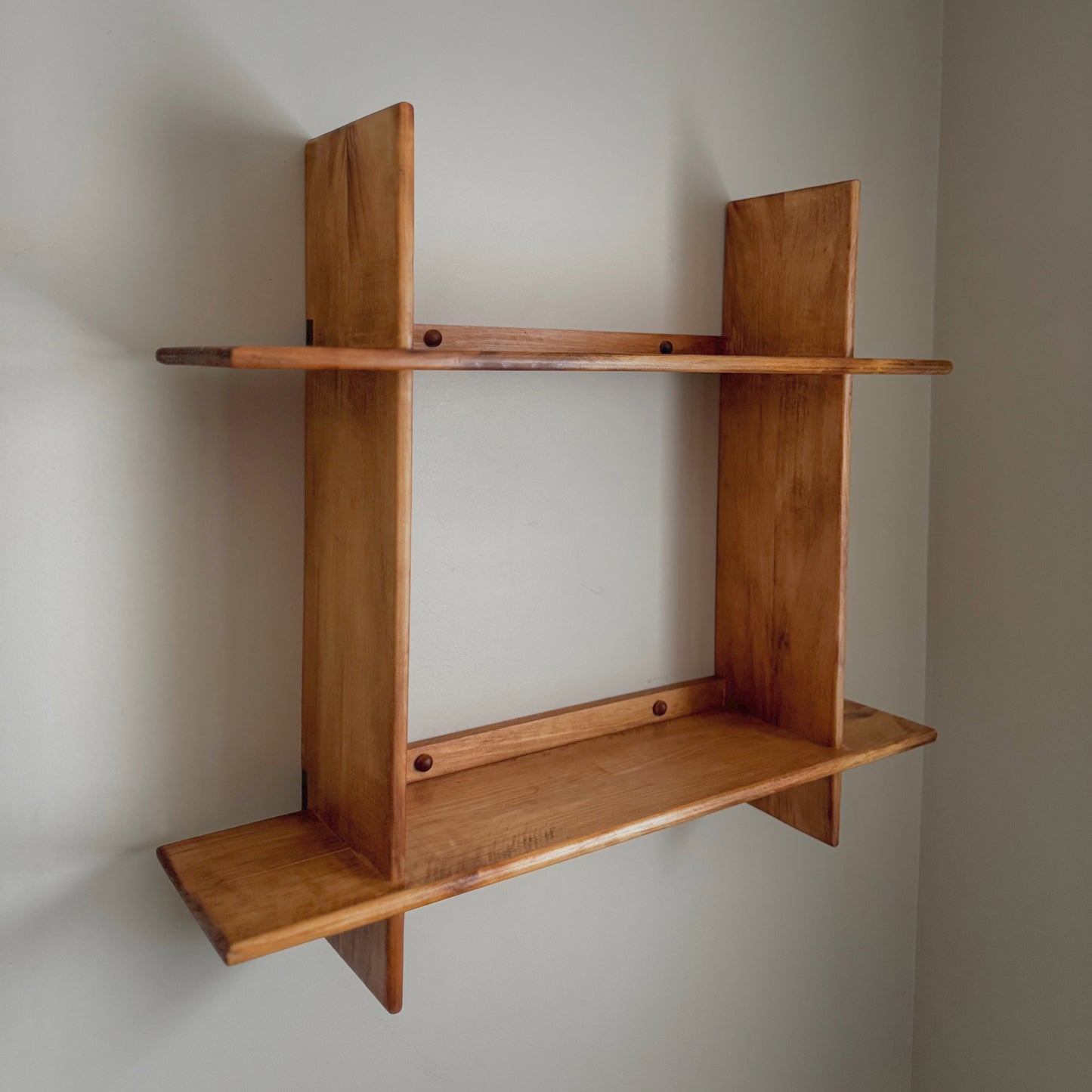 Two Tier Square Shelf | Farmhouse Shelf | Rustic Shelf